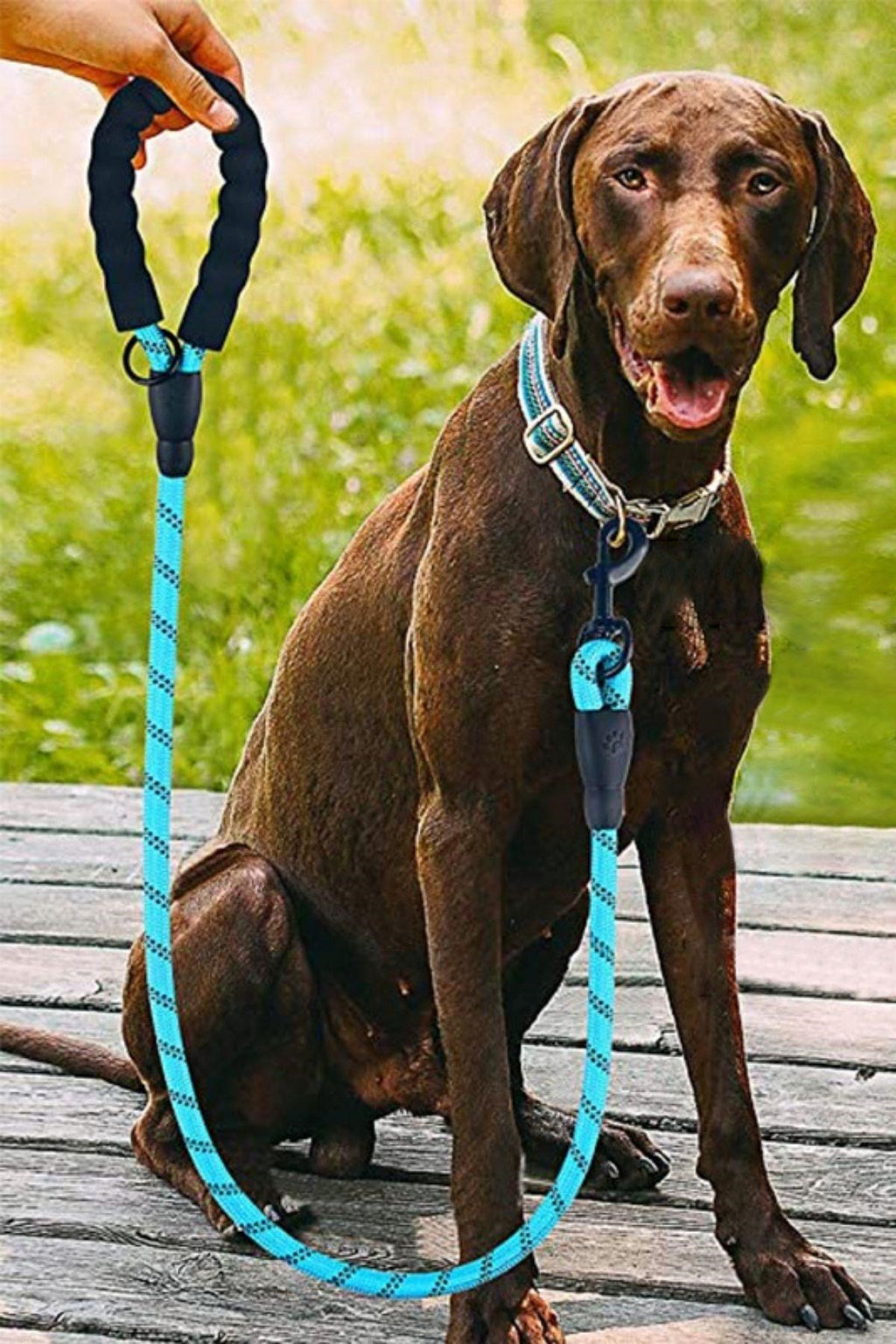 BUFFER® Reflektörlü Fosforlu Köpek Gezdirme Halatı Tasma Kayışı Metal Kancalı 130 cm