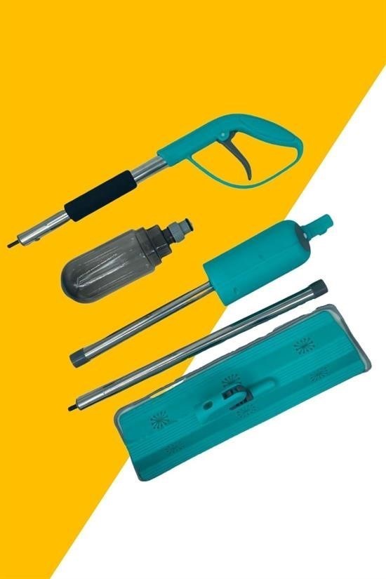 GENEL® Döner Başlıklı Spreyli Mop Parke Ahşap Fayans Temizleyici Su Hazneli Sihirli Paspas - UcuzaGeliyor