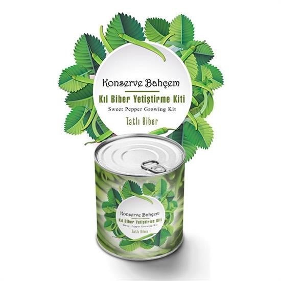 GENEL® Konserve Bahçem Evde Konservede Tatlı Sivri Biber Yetiştirme Kiti