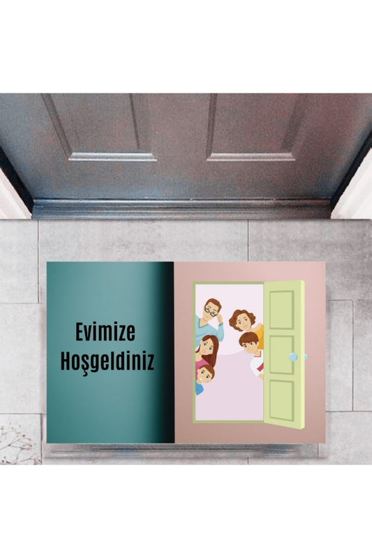 Kapı Önü Paspası Dekoratif Dijital Baskı Evimize Hoşgeldiniz P-2335 - UcuzaGeliyor