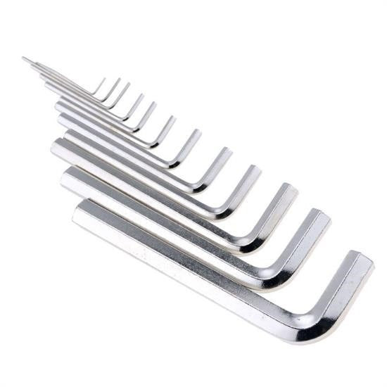 9 Parça Çelik Alyan Seti Kısa Düz Köşe Alyan Anahtar Takımı