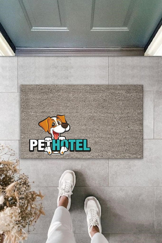 Dijital Baskı Gri Köpekli Pet Hotel Dekoratif Kapı Paspası K-2027 - UcuzaGeliyor