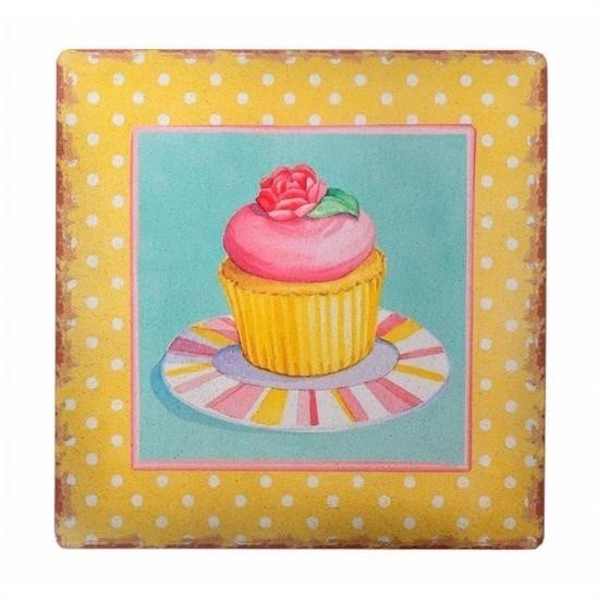 GENEL® Decotown Duvar Panosu 40*40 Cup Cake Muffin Motifli Duvar Süsü