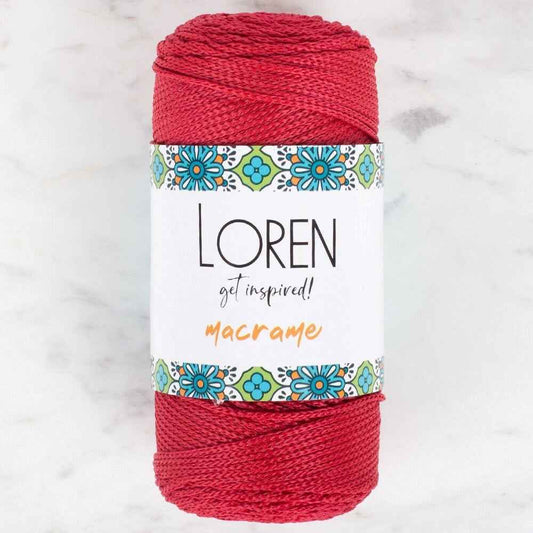 Loren Macrame Koyu Kırmızı El Örgü İpi - RM 0105 - 34345
