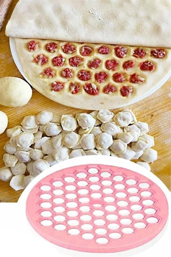 GENEL® 61 Bölmeli Petek Şekilli Pratik Mantı Kesici  Açma Kalıbı Mantımatik