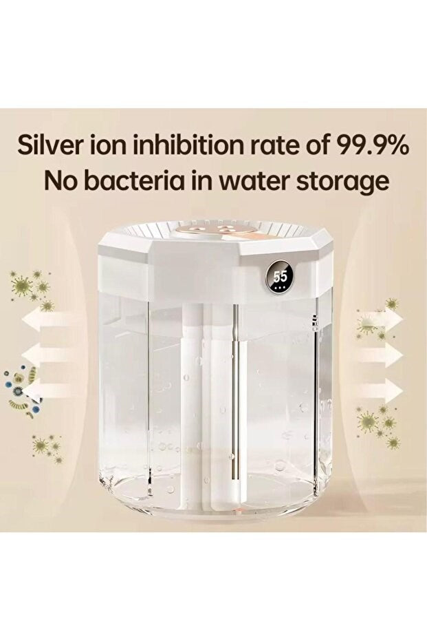 sonx Şeffaf Gövdeli Dijital Ekranlı Ultrasonik Hava Nemlendirici - Yüksek Buhar Gücü ve Sessiz Çalışma