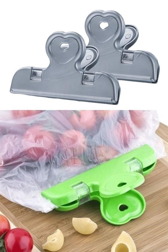 GENEL® 2li Pratik Torba Paket Ve Poşet Kapatıcı Kilitli Klips Mandal