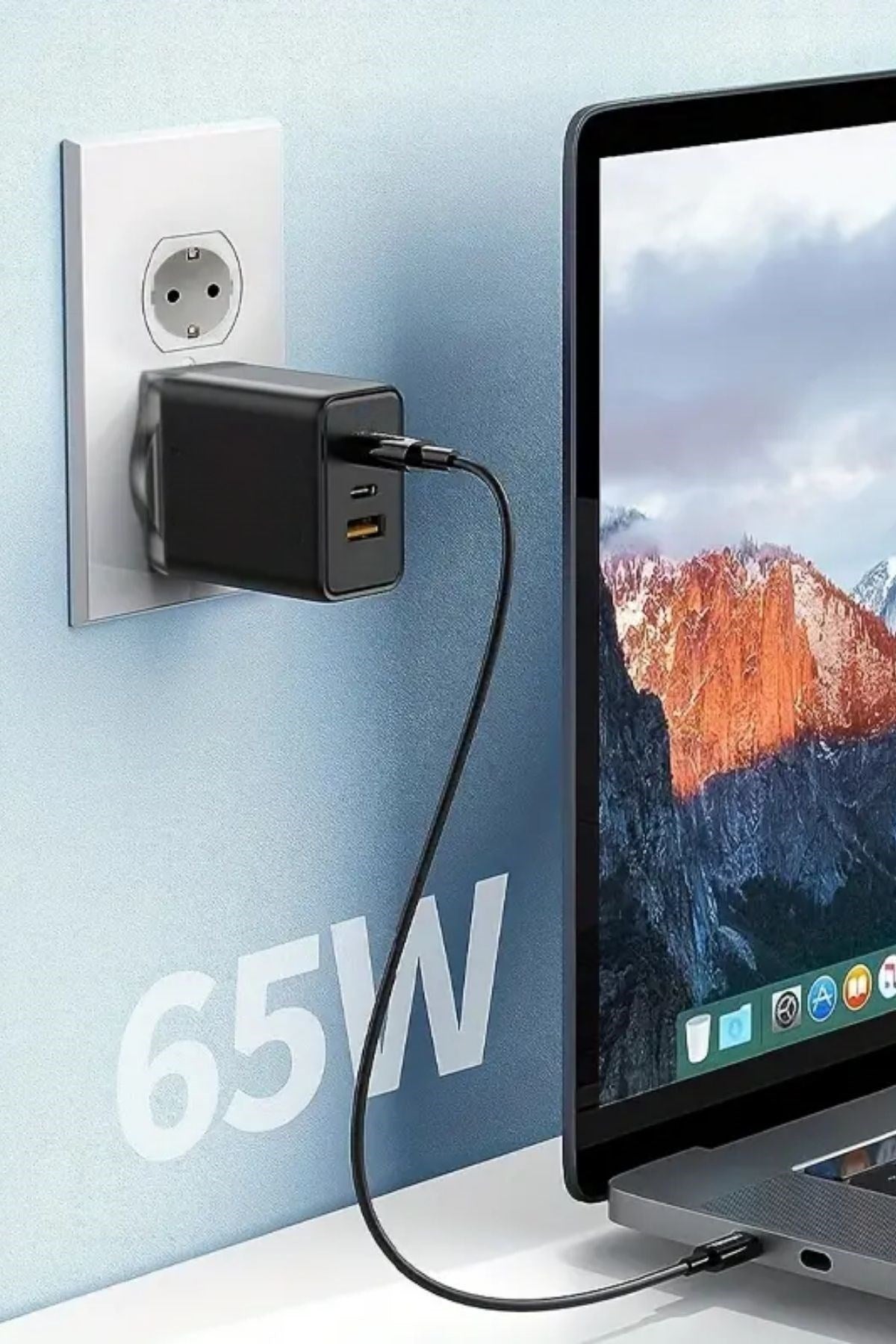 GENEL® 65W Hızlı Şarj Edebilen TYPE C uçlu Şarj Aleti