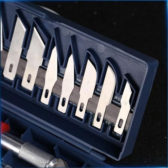 GENEL® Zanaat 16 Parça Hobi Gravür Ahşap Heykel Çömlek Oyma Şekil Verme 13 Maket Bıçak Neşter Seti - UcuzaGeliyor