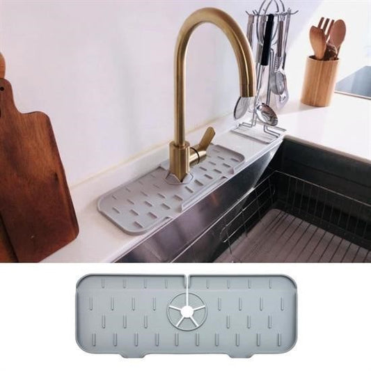 BUFFER® Lavabo İçin Silikon Esnek Mat Musluk Sapı Damlama Tutucu Raf Mutfak Tezgahı Sıçrama Koruma - UcuzaGeliyor