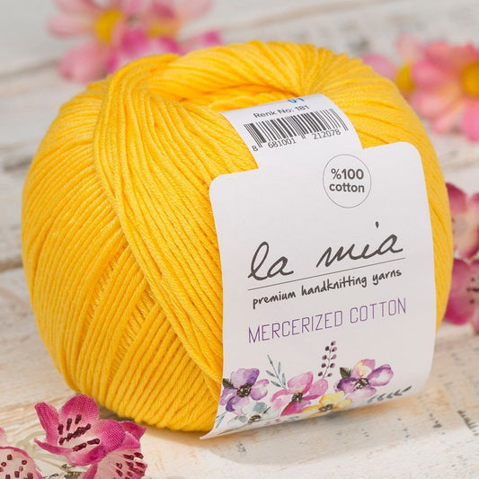 La Mia Mercerized Cotton Hardal Sarısı El Örgü İpi - 181 - 33583 - UcuzaGeliyor