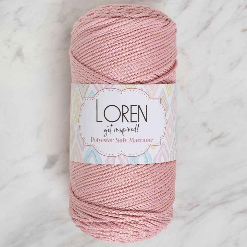 Loren Polyester Soft Macrame Pembe El Örgü İpi - LM042 - 34446 - UcuzaGeliyor