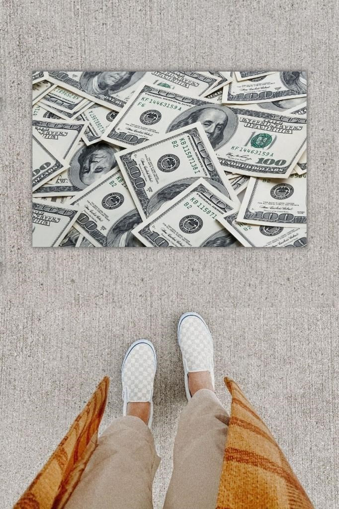 Dijital Baskı Dekoratif Dolar Renkli Kapı Önü Paspası K-1241 - UcuzaGeliyor