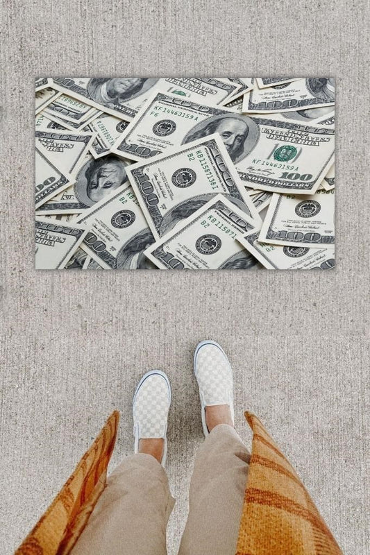 Dijital Baskı Dekoratif Dolar Renkli Kapı Önü Paspası K-1241 - UcuzaGeliyor