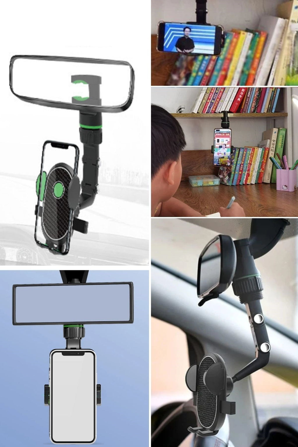 BUFFER® Dikiz Aynasına Takılabilen Eklemli Telefon Tutucu Aparat