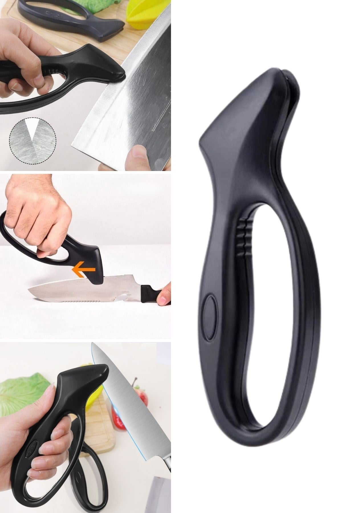 GENEL® Kolay Tutuş Saplı Paslanmaz Çelik Manuel Bıçak Bileme Aleti