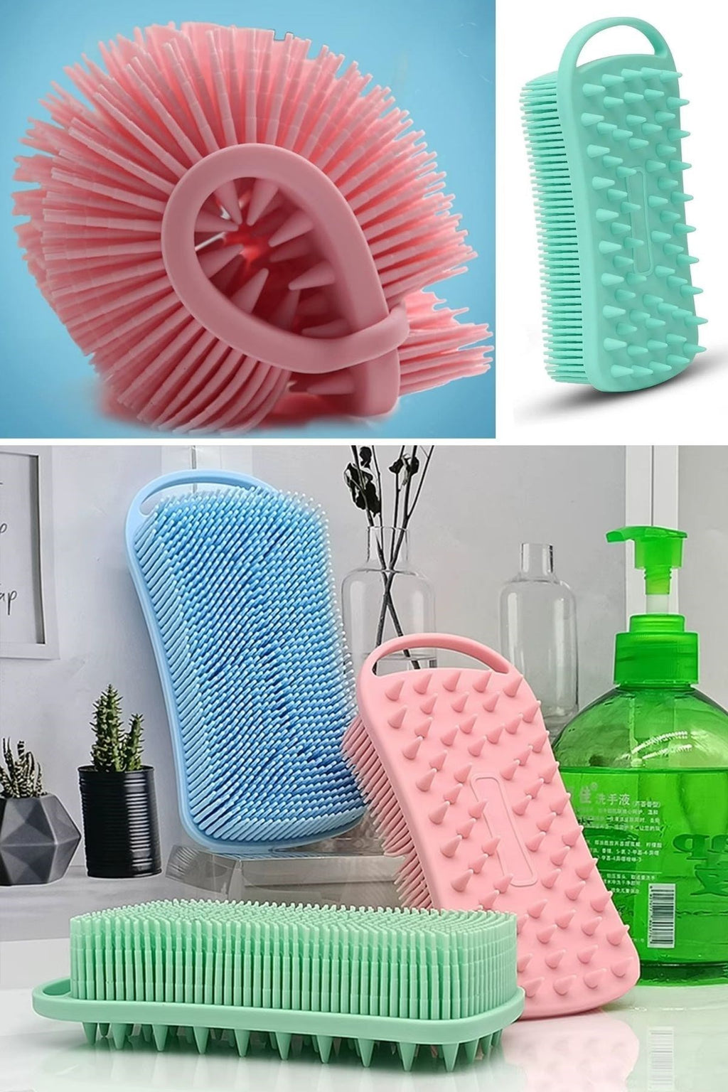 BUFFER® Kendiliğinden Askılı Peeling ve Masaj Etkili Silikon Banyo Vücut Fırçası