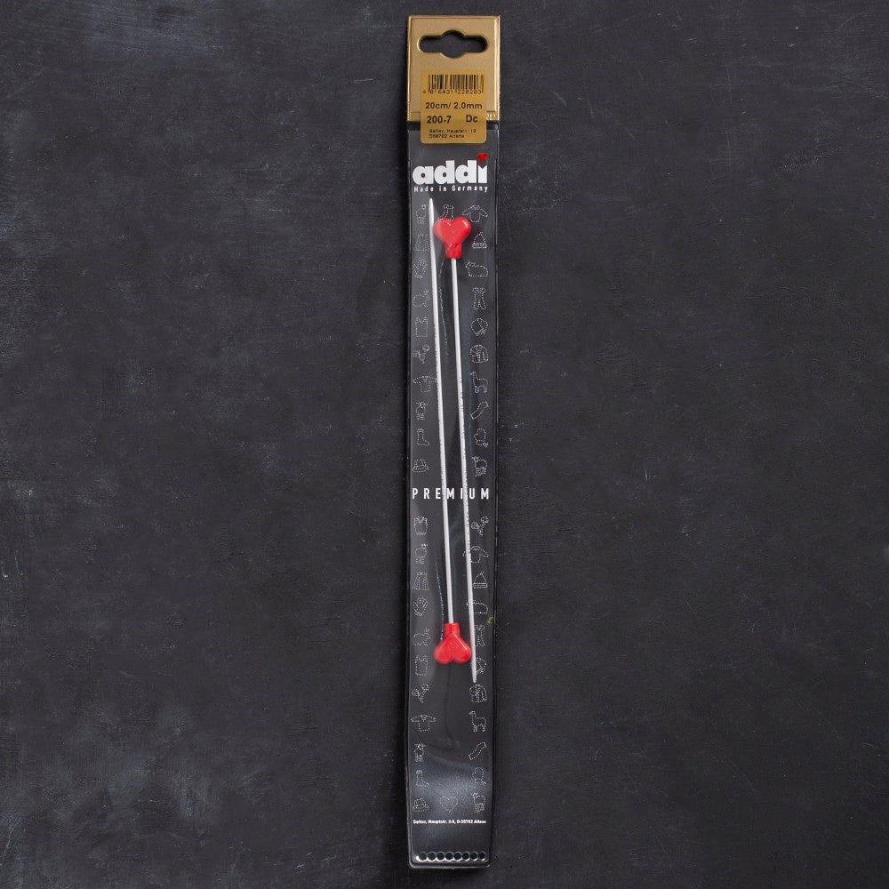 Addi Kalpli 2mm 20cm Klasik Alüminyum Örgü Şişi -