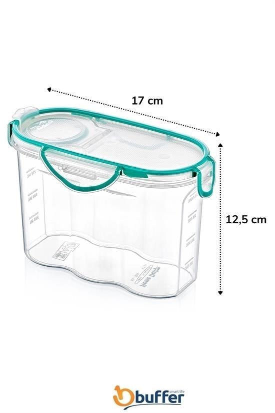 GENEL® Kilitli Kapaklı Contalı Hava,Su Sıvı Geçirmez 1,2 Litre Erzak Saklama Kabı-SA580