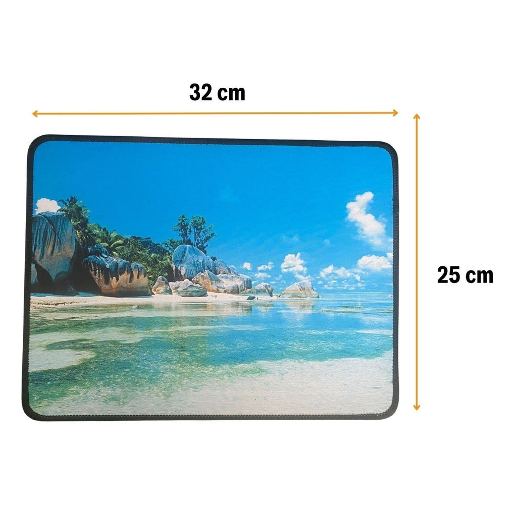 BUFFER® 25x32 cm Küçük Boy Mouse Pad Manzara Ada