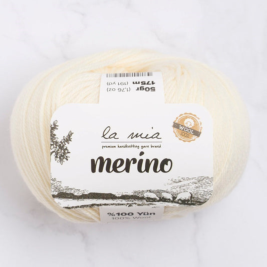La Mia Merino Krem El Örgü İpi - L081 - 33776 - UcuzaGeliyor