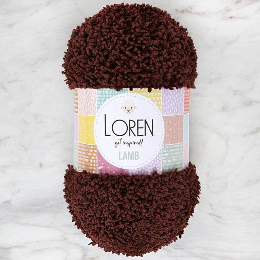 Loren Lamb Kahverengi El Örgü İpi - R043 - UcuzaGeliyor