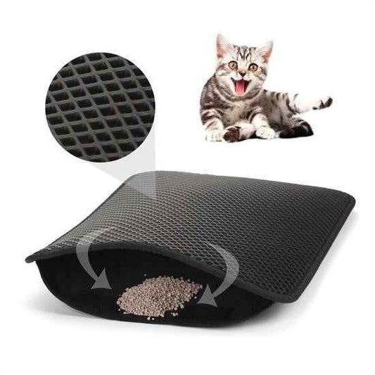 BUFFER® Kedi Tuvalet Önü Kum Toplayıcı Temizleyici Elekli Gri Paspas - UcuzaGeliyor