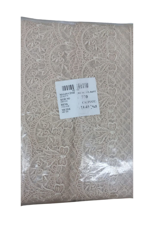 Dantel Polyester Sanal Tül Bant Cappucino 14,40 Metre En 6 cm ON-770-C - UcuzaGeliyor