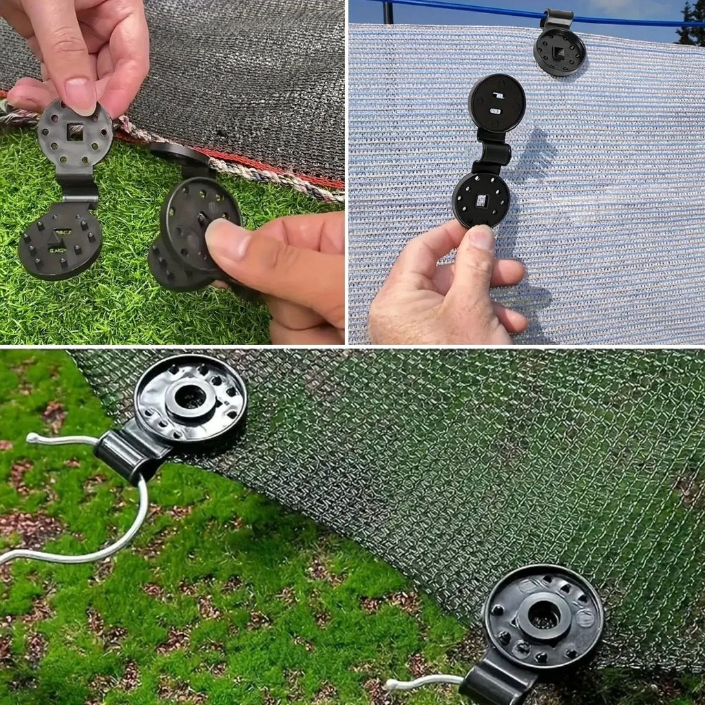 GENEL® 10 Adet Güneşlik Filesi Sabitleme Klipsleri, Gölgelik Bezi ve Brandalar İçin Dayanıklı Plastik Kelepçe Kancaları - UcuzaGeliyor