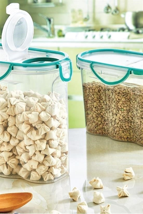 GENEL® Kilitli Kapaklı Contalı Hava,Su Sıvı Geçirmez 1,2 Litre Erzak Saklama Kabı-SA580