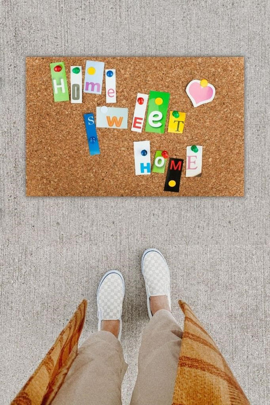 Dijital Baskı Dekoratif Home Sweet Home Çok Renkli Kapı Önü Paspası K-1230 - UcuzaGeliyor