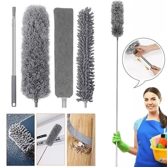 BUFFER® Teleskopik 3'lü Mop Toz Alma Püskülü Çok Fonksiyonlu Temizlik Seti - UcuzaGeliyor