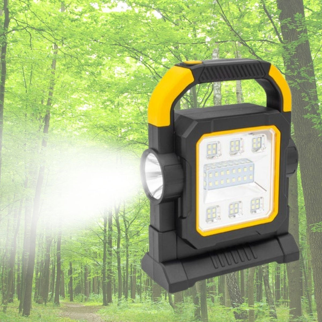 GENEL® HelloCloud Şarjlı Solar LED Çalışma Işığı | USB Çıkışlı Taşınabilir Projektör Lamba