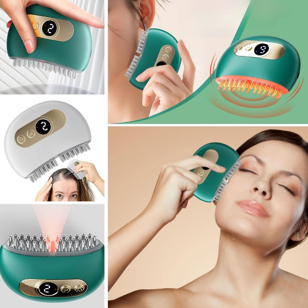 GENEL® 1 Adet Akıllı Elektrik Akımlı EMS Titreşimli Masaj Tarağı Kademeli Yüz Masaj Aleti Aparatı