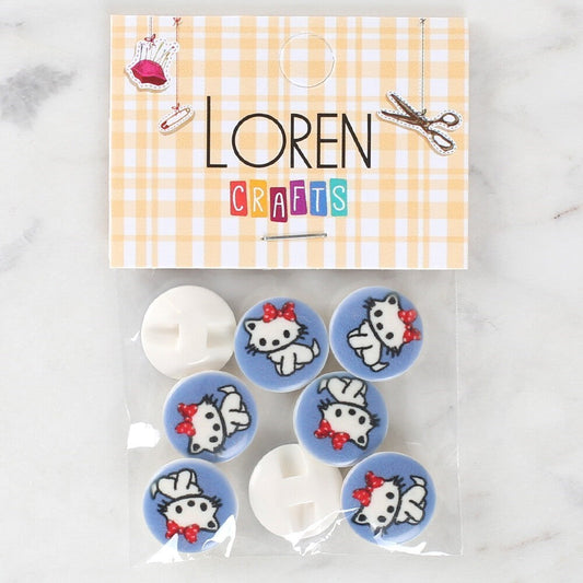 Loren Crafts 8'li Kedi Düğme - 1068 - UcuzaGeliyor