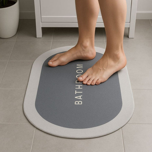 BUFFER® Sihirli Süper Su Emici Kaymaz Tabanlı Oval Paspas 40*60 cm - UcuzaGeliyor