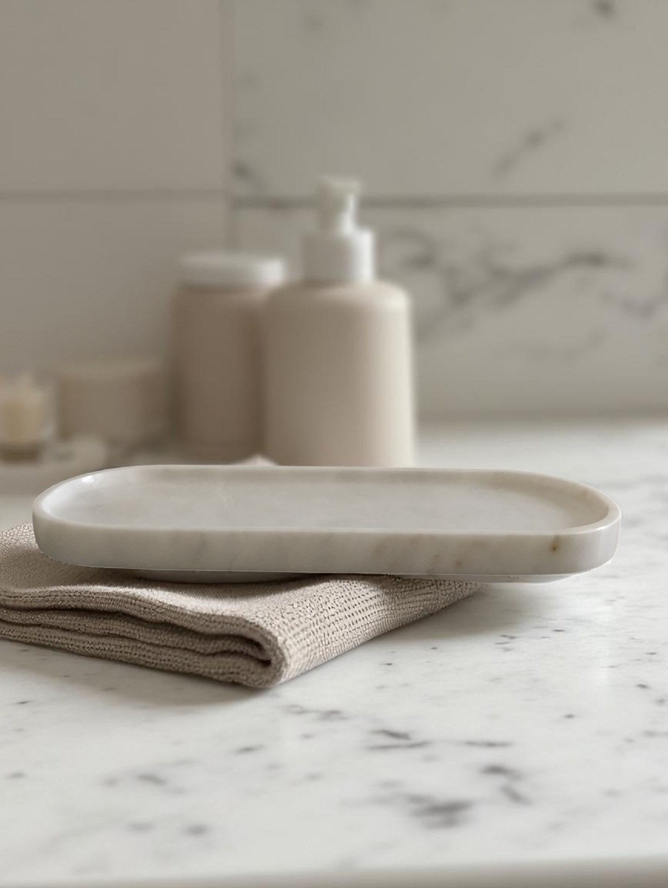 Mermer Banyo Düzenleyici Tepsi