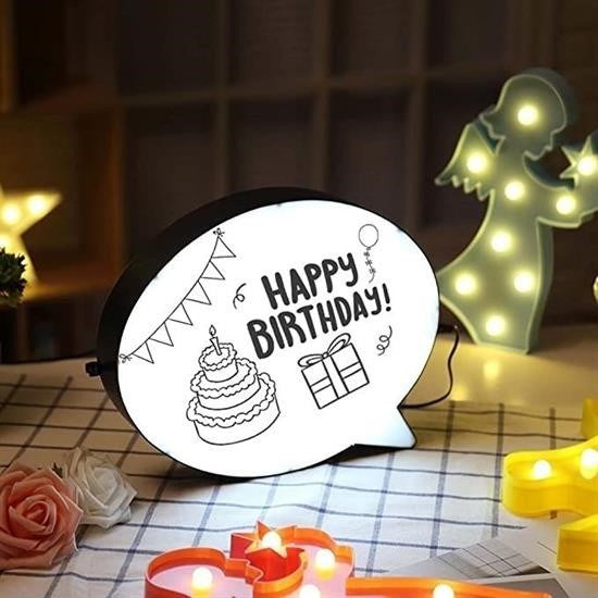 GENEL® Kalemle Yazılabilen Konuşma Balonu Görünümlü Işıklı Mesaj Panosu