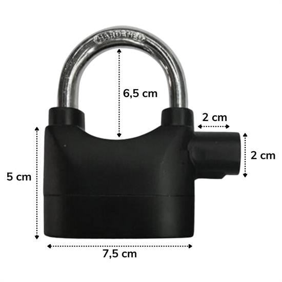 GENEL® Desibel Siyah Alarmlı Çok Fonksiyonlu Ekstra Güvenlikli Kare Asma Dolap Kilidi - UcuzaGeliyor