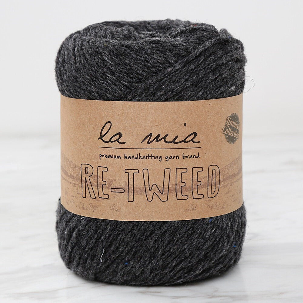 La Mia Re-Tweed Koyu Gri Melanj El Örgü İpi - L158 - UcuzaGeliyor