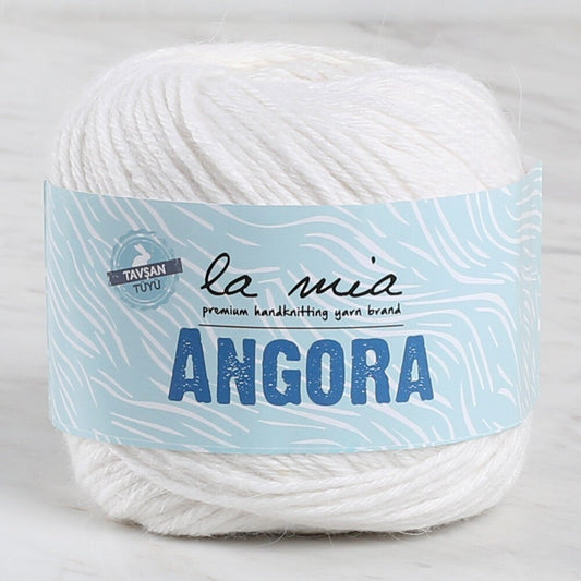 La Mia Angora 50gr Beyaz El Örgü İpi - L001 - 33804 - UcuzaGeliyor