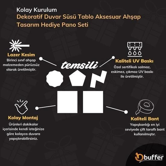 GENEL® DECO103 Supermen Dekoratif Duvar Süsü Tablo Aksesuar Ahşap Tasarım Hediye Pano Sticker Seti - UcuzaGeliyor