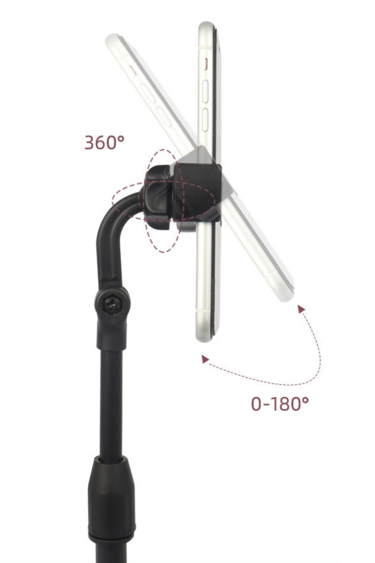 BUFFER® Masa Üstü Tablet ve Telefon Tutucu Plastik Aparat Siyah Telefon Standı