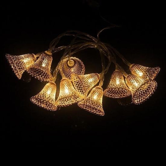 BUFFER® Parti ve Özel Gün Dekorasyonu Çan Şeklinde Metal Şerit Led Işık - UcuzaGeliyor