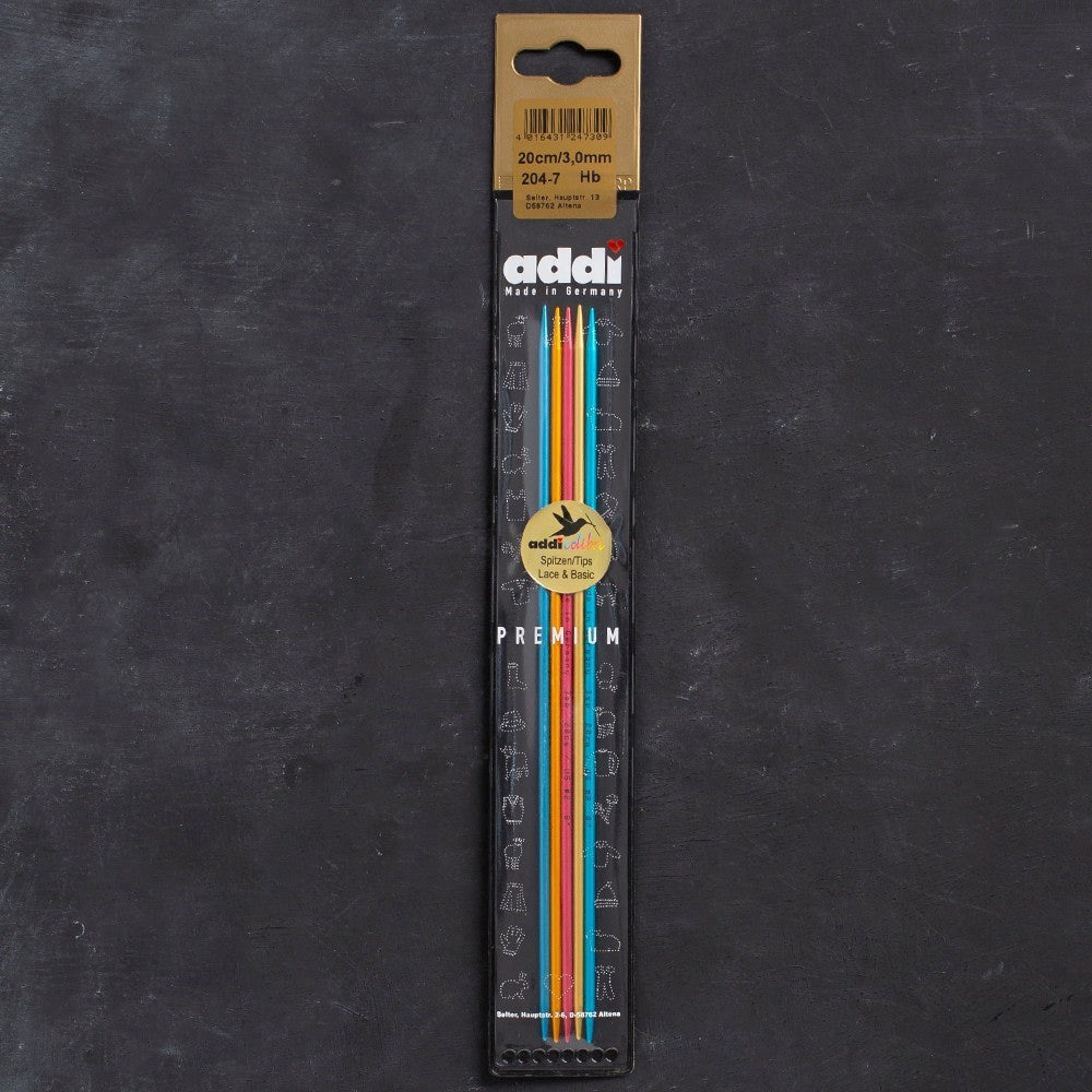 Addi Colibri 3mm 20cm Renkli Çorap Şişi - 204-7 - UcuzaGeliyor