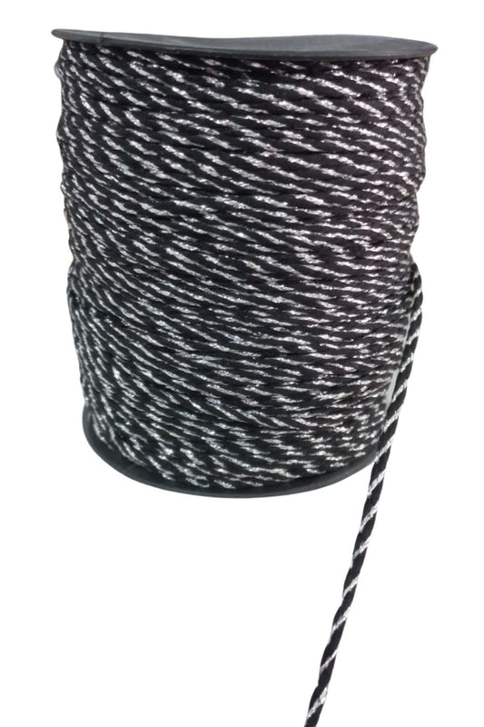 Bileklik ipi, Hediye Paketleme ipi, Şans, Bereket, Aşk, Şifa, Güç 1 mm Pamuk  1 metre Siyah - UcuzaGeliyor