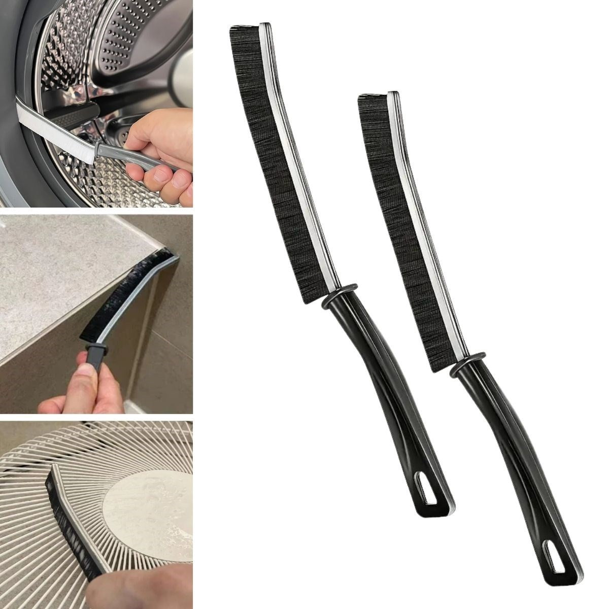 BUFFER® 2li Çok Amaçlı Multi Ince Temizlik Fırçası Derz Arası Banyo Mutfak Lavabo Detay Temizleme Fırçası - UcuzaGeliyor