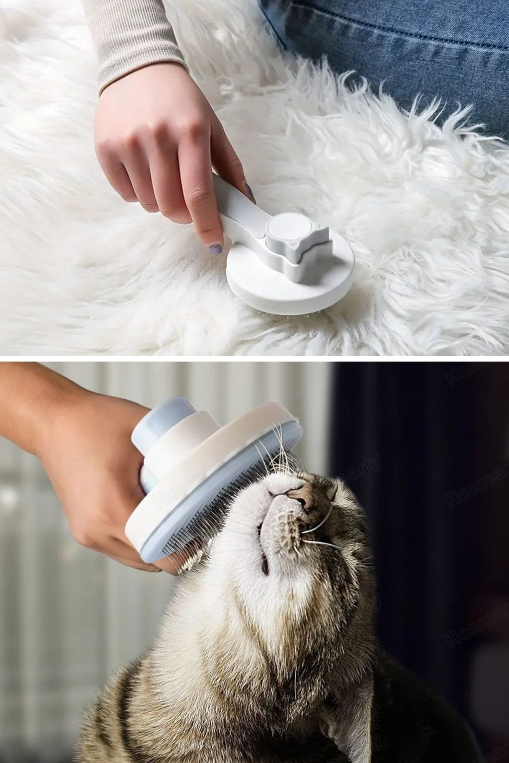 BUFFER® Basmalı Kedi Köpek Tüy Toparlayıcı Masaj Etkili Pet Fırçası