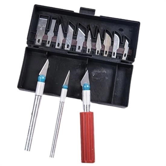 GENEL® Zanaat 16 Parça Hobi Gravür Ahşap Heykel Çömlek Oyma Şekil Verme 13 Maket Bıçak Neşter Seti - UcuzaGeliyor