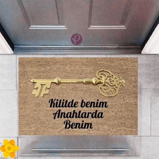 Kapı Önü Paspası Dekoratif Dijital Baskı Anahtar P-2481 - UcuzaGeliyor